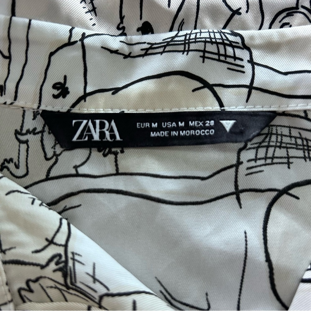 Zara Elephant Print Button-Up Tunic/Shirt | Oversized M - Picture 4 of 5